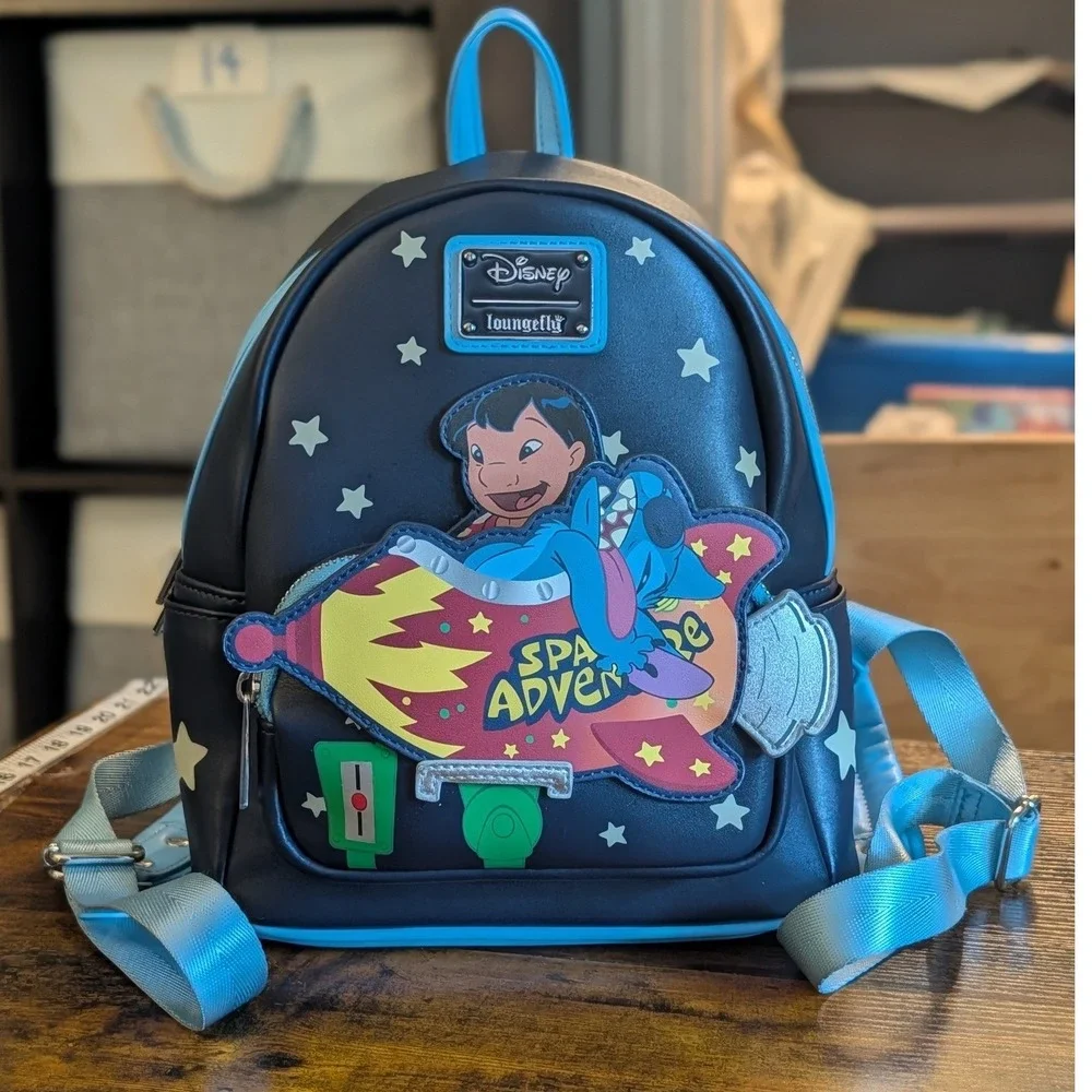 Disney Loungefly Lilo Stitch Space Adventure Glow Mini Backpack 2021 Rare  Movie